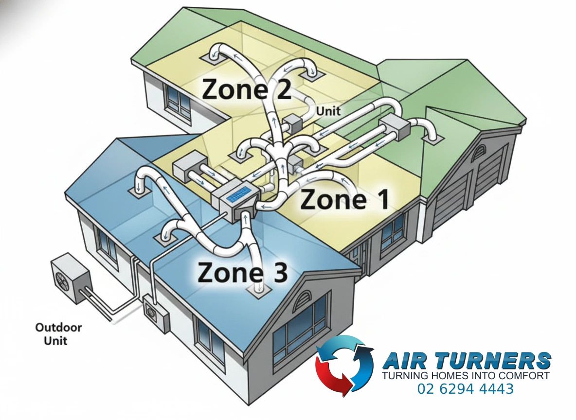 Ducted air conditioning system diagram - Canberra ACT