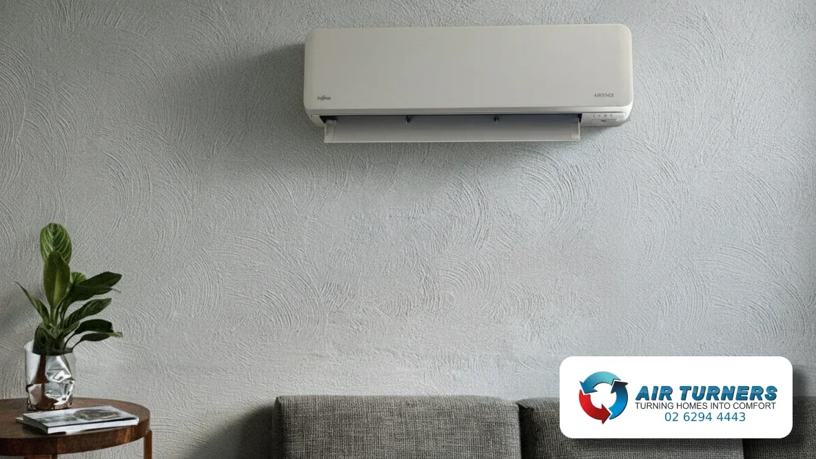 Placeholder for a split system air conditioner installed in a living room